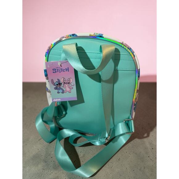 Disney Stitch & Angel Mini Backpack White Multicolor Print Lilo & Stitch